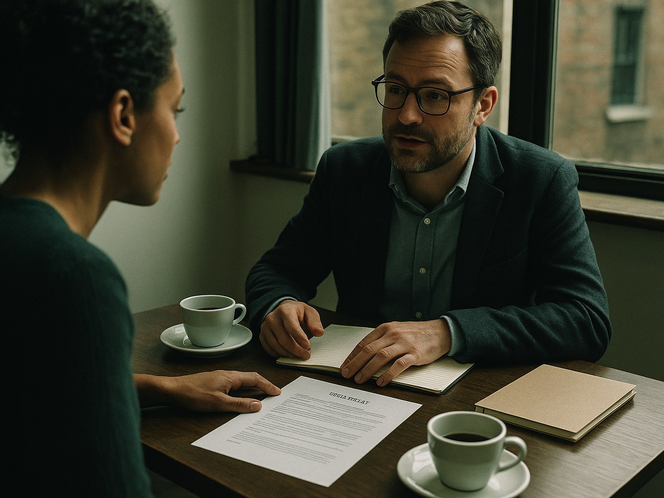 A Proxima Capital decision-maker in conversation with a client across a table